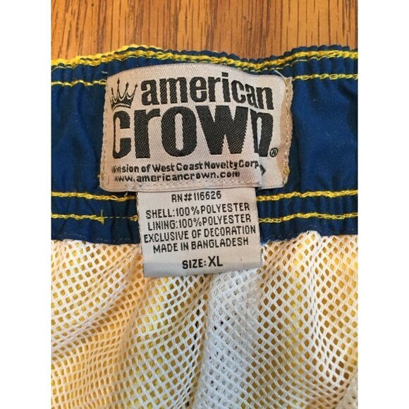 American Crown Men’s XL Swimming Suit Trunks Myrtle beach embroidered on pocket - Picture 4 of 10